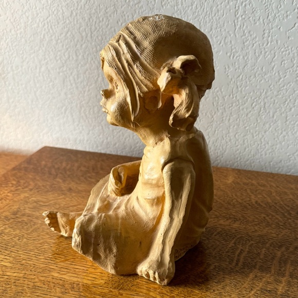 1970 Authentic Dave Grossman 8.5" Tall Original Clay Sculpture of Little Girl - Picture 3 of 4